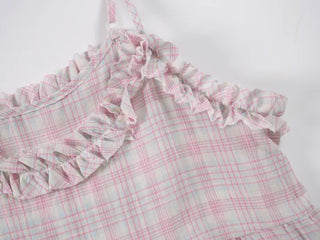 Pied Check Layered Mini Dress
