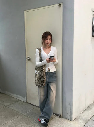 Piru Vintage Washed Wide Denim Pants