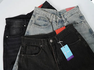 Piru Vintage Washed Wide Denim Pants