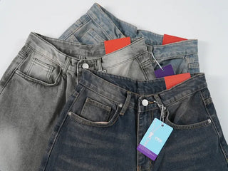 Piru Vintage Washed Wide Denim Pants