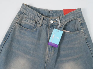 Piru Vintage Washed Wide Denim Pants