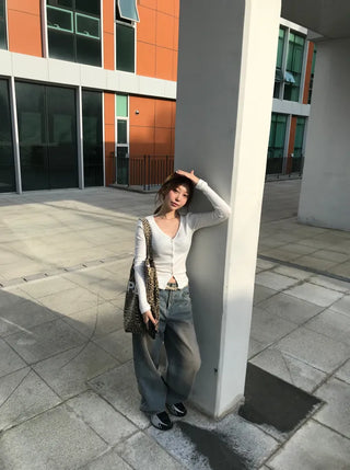 Piru Vintage Washed Wide Denim Pants