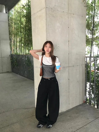 Bi-tension short sleeve long sleeve T-shirt