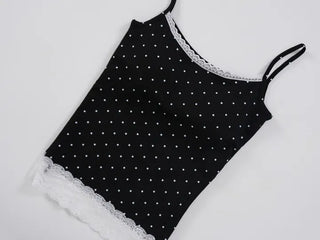 Reuna Dot Lace Cap Sleeveless