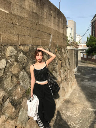 Reuna Dot Lace Cap Sleeveless