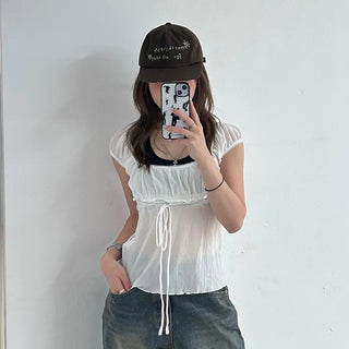 Yerin Chiffon String Blouse