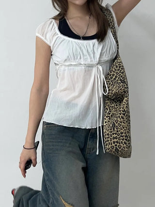 Yerin Chiffon String Blouse