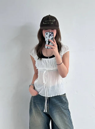 Yerin Chiffon String Blouse