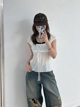 Yerin Chiffon String Blouse
