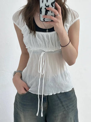 Yerin Chiffon String Blouse