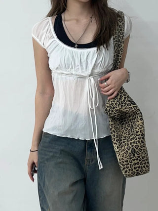 Yerin Chiffon String Blouse