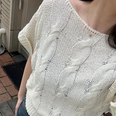 Free Cable Knit Short Sleeve