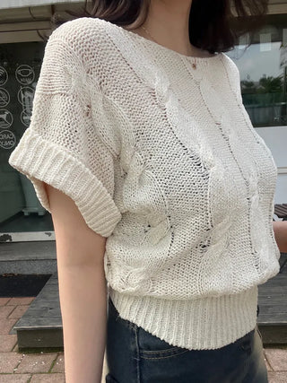 Free Cable Knit Short Sleeve