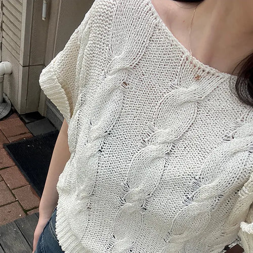Free Cable Knit Short Sleeve