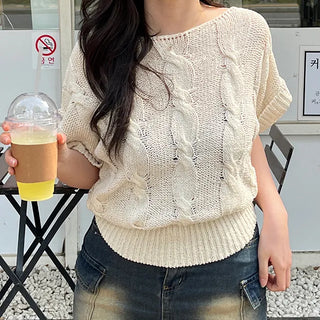 Free Cable Knit Short Sleeve