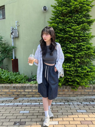 Bie Oversized Linen Check Shirt