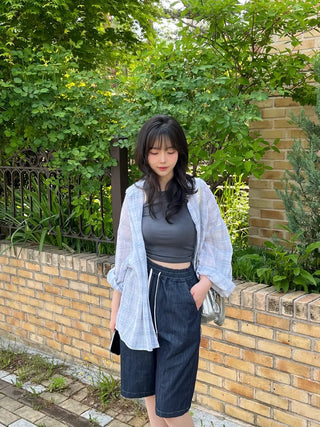 Bie Oversized Linen Check Shirt