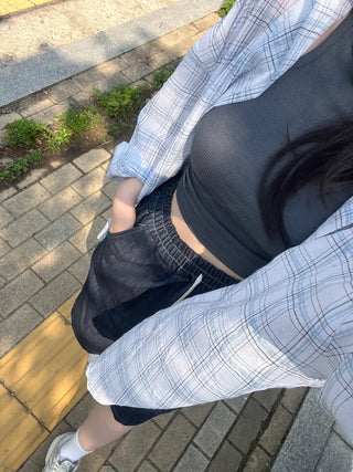 Bie Oversized Linen Check Shirt