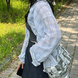 Bie Oversized Linen Check Shirt