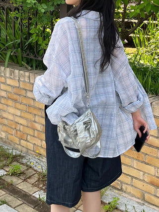 Bie Oversized Linen Check Shirt