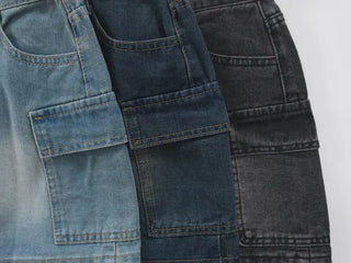 Bunny Pocket Cargo Denim Skirt