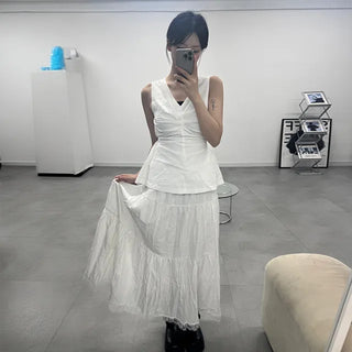 Violet Lace Frill Long Skirt