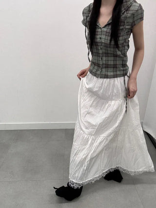 Violet Lace Frill Long Skirt