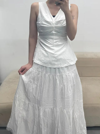 Violet Lace Frill Long Skirt