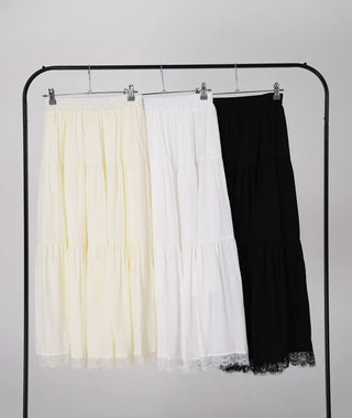 Violet Lace Frill Long Skirt