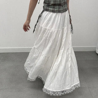 Violet Lace Frill Long Skirt