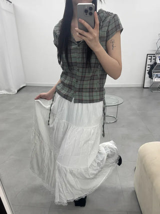 Violet Lace Frill Long Skirt