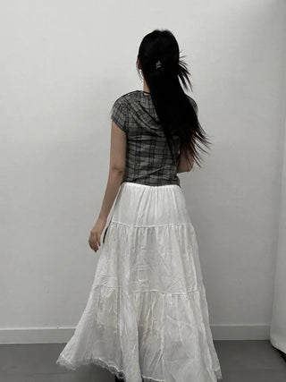 Violet Lace Frill Long Skirt