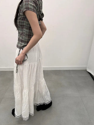 Violet Lace Frill Long Skirt