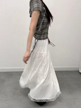 Violet Lace Frill Long Skirt