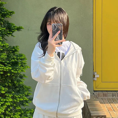 Loose Fit Daily Zip-Up Hoodie