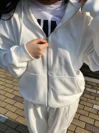 Loose Fit Daily Zip-Up Hoodie