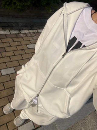 Loose Fit Daily Zip-Up Hoodie