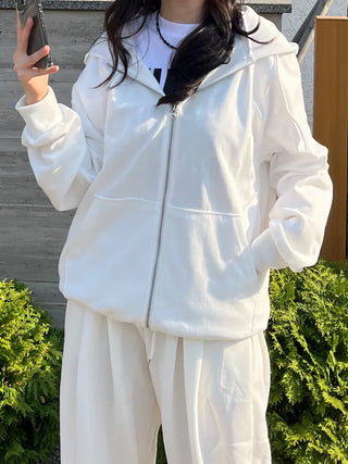 Loose Fit Daily Zip-Up Hoodie