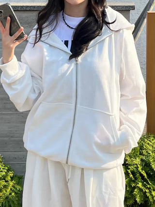 Loose Fit Daily Zip-Up Hoodie