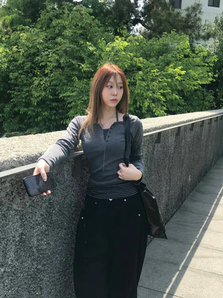Zero Color Block Layered Long Sleeve T-shirt