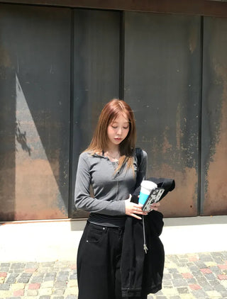 Zero Color Block Layered Long Sleeve T-shirt