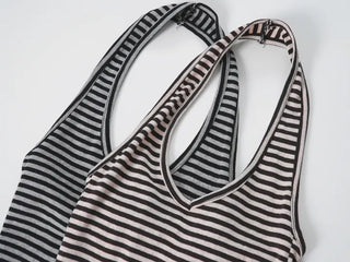 Roy Striped Halter Neck Crop Sleeveless