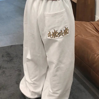 Vamo Fire Print Wide Long Pants