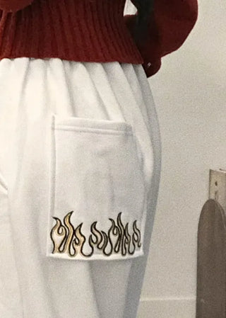 Vamo Fire Print Wide Long Pants