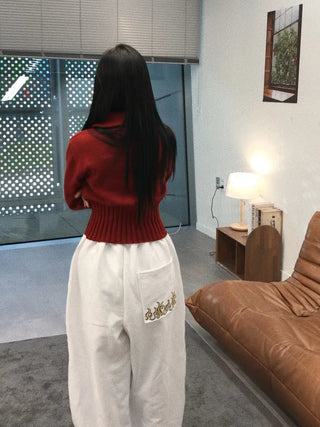 Vamo Fire Print Wide Long Pants