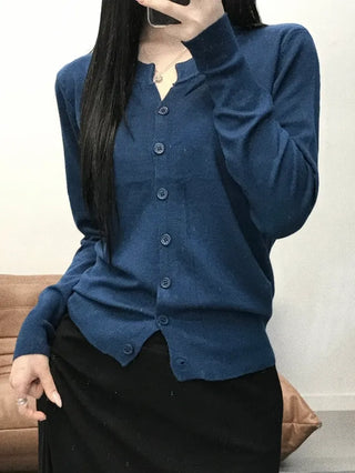 Noir Standard Fit V-Neck Long Sleeve Cardigan