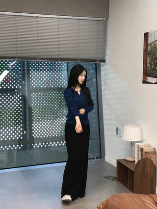 Noir Standard Fit V-Neck Long Sleeve Cardigan