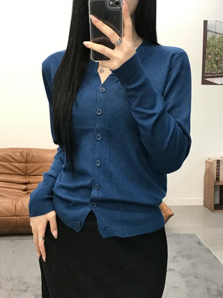 Noir Standard Fit V-Neck Long Sleeve Cardigan