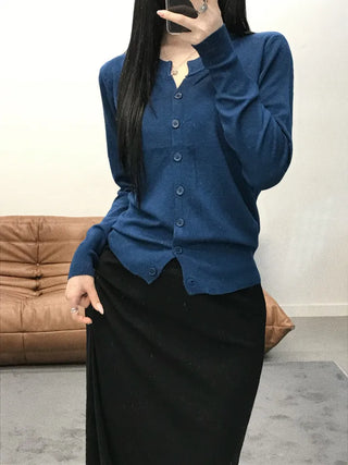 Noir Standard Fit V-Neck Long Sleeve Cardigan