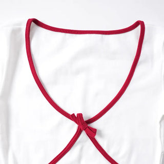 Rafi Color Block Ribbon Point Short Sleeve T-shirt